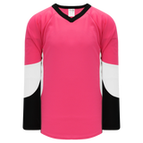 Athletic Knit (AK) H6600A-272 Adult Pink/Black/White League Hockey Jersey