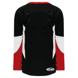 Athletic Knit (AK) H6600A-348 Adult Black/Red/White League Hockey Jersey