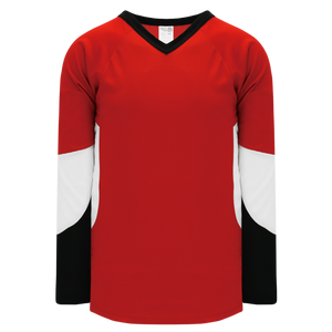Athletic Knit (AK) H6600Y-414 Youth Red/Black/White League Hockey Jersey