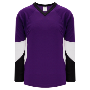 Athletic Knit (AK) H6600A-438 Adult Purple/Black/White League Hockey Jersey