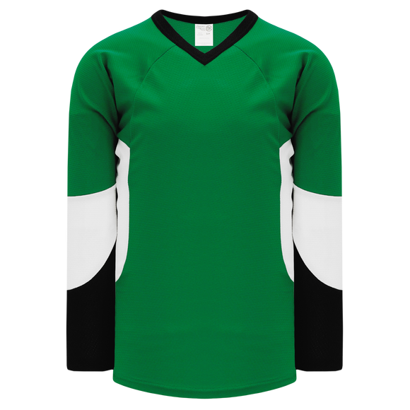 Athletic Knit (AK) H6600A-440 Adult Kelly Green/Black/White League Hockey Jersey