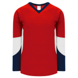 Athletic Knit (AK) H6600A-471 Adult Red/Navy/White League Hockey Jersey