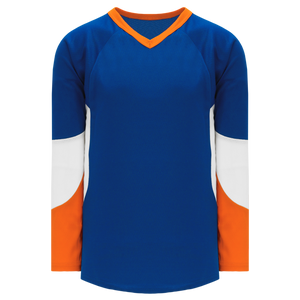 Athletic Knit (AK) H6600A-482 Adult Royal Blue/Orange/White League Hockey Jersey