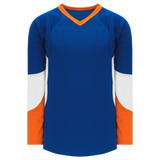 Athletic Knit (AK) H6600A-482 Adult Royal Blue/Orange/White League Hockey Jersey