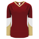 Athletic Knit (AK) H6600A-542 Adult AV Red/Vegas Gold/White League Hockey Jersey