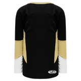 Athletic Knit (AK) H6600Y-628 Youth Black/White/Vegas Gold League Hockey Jersey