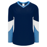 Athletic Knit (AK) H6600A-761 Adult Navy/Sky Blue/White League Hockey Jersey