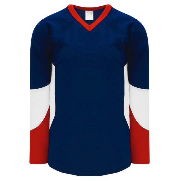 Athletic Knit (AK) H6600A-764 Adult Navy/Red/White League Hockey Jersey