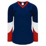 Athletic Knit (AK) H6600A-764 Adult Navy/Red/White League Hockey Jersey