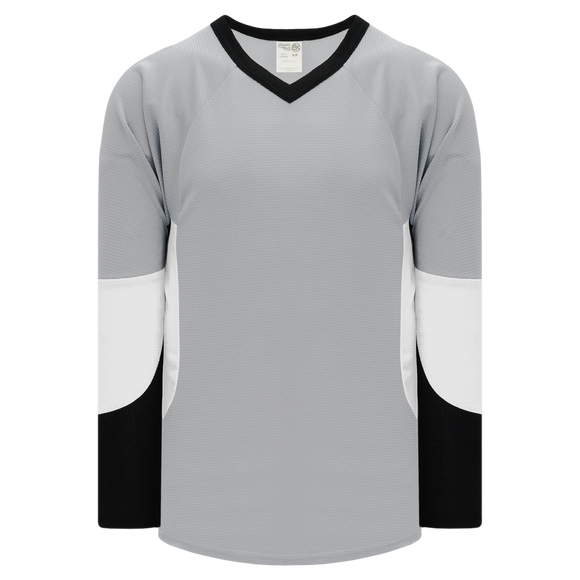 Athletic Knit (AK) H6600A-973 Adult Grey/Black/White League Hockey Jersey