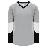 Athletic Knit (AK) H6600A-973 Adult Grey/Black/White League Hockey Jersey