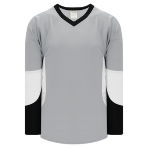 Athletic Knit (AK) H6600Y-973 Youth Grey/Black/White League Hockey Jersey