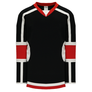 Athletic Knit (AK) H7000A-348 Adult Black/Red Select Hockey Jersey