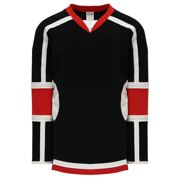 Athletic Knit (AK) H7000A-348 Adult Black/Red Select Hockey Jersey