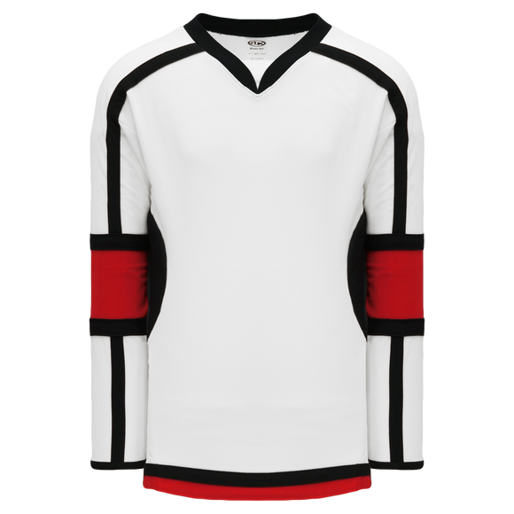 Athletic Knit (AK) H7000Y-415 Youth White/Black/Red Select Hockey Jersey