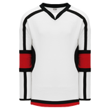 Athletic Knit (AK) H7000A-415 Adult White/Black/Red Select Hockey Jersey