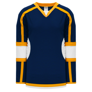 Athletic Knit (AK) H7000A-460 Adult Navy/Gold Select Hockey Jersey