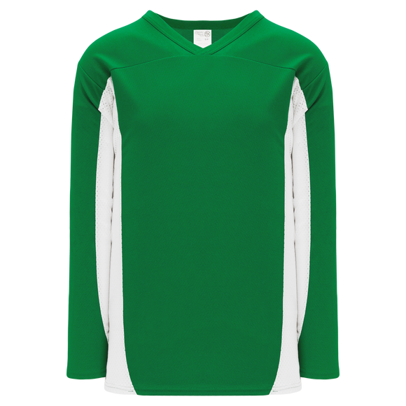 Athletic Knit (AK) H7100A-210 Adult Kelly Green/White Select Hockey Jersey