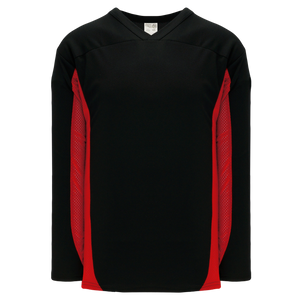Athletic Knit (AK) H7100A-249 Adult Black/Red Select Hockey Jersey