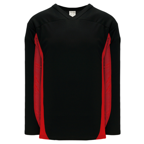 Athletic Knit (AK) H7100A-249 Adult Black/Red Select Hockey Jersey
