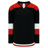 Athletic Knit (AK) H7400A-348 Adult Black/Red Select Hockey Jersey