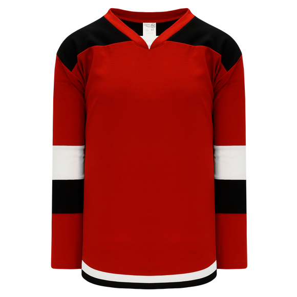 Athletic Knit (AK) H7400A-414 Adult Red/Black Select Hockey Jersey