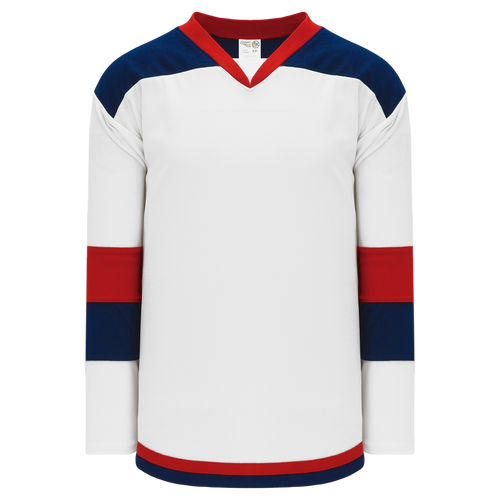 Athletic Knit (AK) H7400Y-765 Youth White/Navy/Red Select Hockey Jersey - PSH Sports