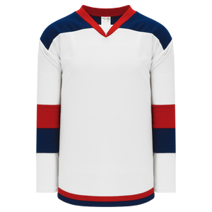 Athletic Knit (AK) H7400A-765 Adult White/Navy/Red Select Hockey Jersey