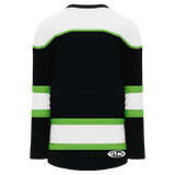Athletic Knit (AK) H7500A-247 Adult Black/White/Lime Green Select Hockey Jersey