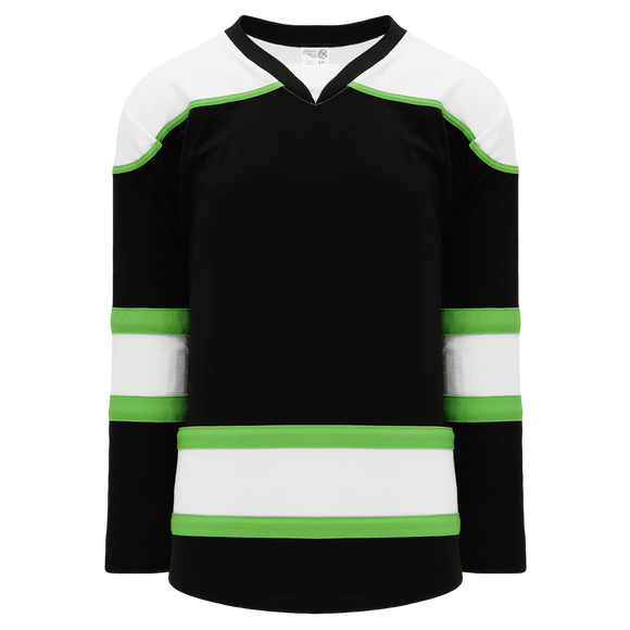Athletic Knit (AK) H7500Y-247 Youth Black/White/Lime Green Select Hockey Jersey