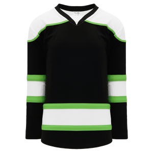 Athletic Knit (AK) H7500A-247 Adult Black/White/Lime Green Select Hockey Jersey