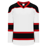 Athletic Knit (AK) H7500A-415 Adult White/Black/Red Select Hockey Jersey