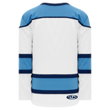 Athletic Knit (AK) H7500Y-474 Youth White/Sky Blue/Navy Select Hockey Jersey