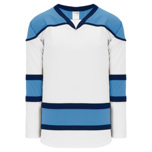 Athletic Knit (AK) H7500A-474 Adult White/Sky Blue/Navy Select Hockey Jersey