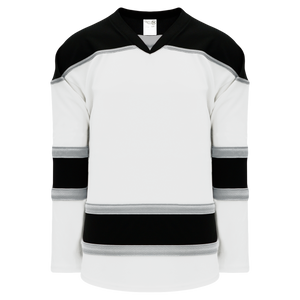 Athletic Knit (AK) H7500A-627 Adult White/Black/Grey Select Hockey Jersey