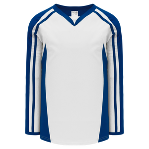 Athletic Knit (AK) H7600A-207 Adult White/Royal Blue Select Hockey Jersey