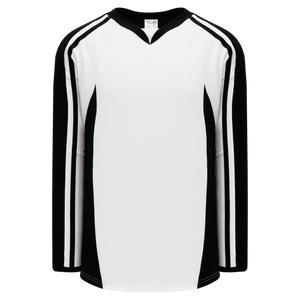 Athletic Knit (AK) H7600A-222 Adult White/Black Select Hockey Jersey