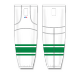 Athletic Knit (AK) HS2100 White/Kelly Green Mesh Cut & Sew Ice Hockey Socks - PSH Sports