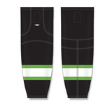 Athletic Knit (AK) HS2100 Black/Lime Green/White Mesh Cut & Sew Ice Hockey Socks - PSH Sports