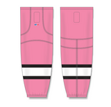 Athletic Knit (AK) HS2100 Pink/White/Black Mesh Cut & Sew Ice Hockey Socks - PSH Sports