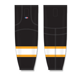 Athletic Knit (AK) HS2100 Boston Bruins Black Mesh Cut & Sew Ice Hockey Socks - PSH Sports