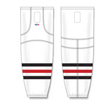 Athletic Knit (AK) HS2100 Chicago Blackhawks White Mesh Cut & Sew Ice Hockey Socks - PSH Sports