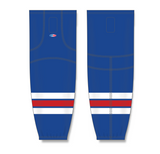 Athletic Knit (AK) HS2100 New York Rangers Royal Blue Mesh Cut & Sew Ice Hockey Socks - PSH Sports