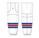 Athletic Knit (AK) HS2100 New York Rangers White Mesh Cut & Sew Ice Hockey Socks - PSH Sports