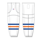 Athletic Knit (AK) HS2100 Edmonton Oilers White Mesh Cut & Sew Ice Hockey Socks - PSH Sports