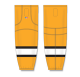 Athletic Knit (AK) HS2100 Gold/White/Black Mesh Cut & Sew Ice Hockey Socks - PSH Sports