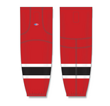 Athletic Knit (AK) HS2100 New Jersey Devils Red Mesh Cut & Sew Ice Hockey Socks - PSH Sports