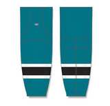 Athletic Knit (AK) HS2100 Pacific Teal/White/Black Mesh Cut & Sew Ice Hockey Socks - PSH Sports