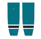 Athletic Knit (AK) HS2100 2013 San Jose Sharks Pacific Teal Mesh Cut & Sew Ice Hockey Socks - PSH Sports