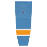 Athletic Knit (AK) HS2100-473 Sky Blue/White/Gold Mesh Ice Hockey Socks